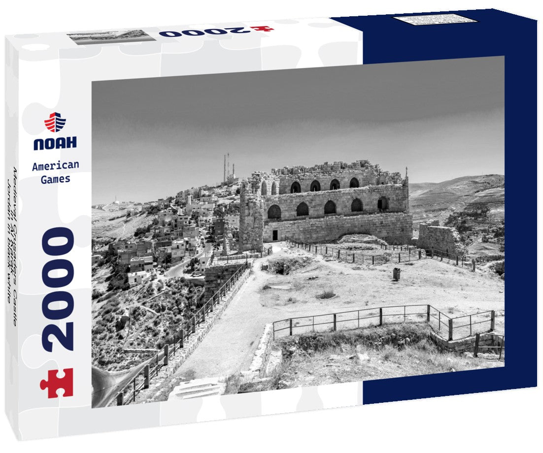 Medieval Crusaders Castle in Al Karak - Jordan 2000pc PuzzleBlack and White