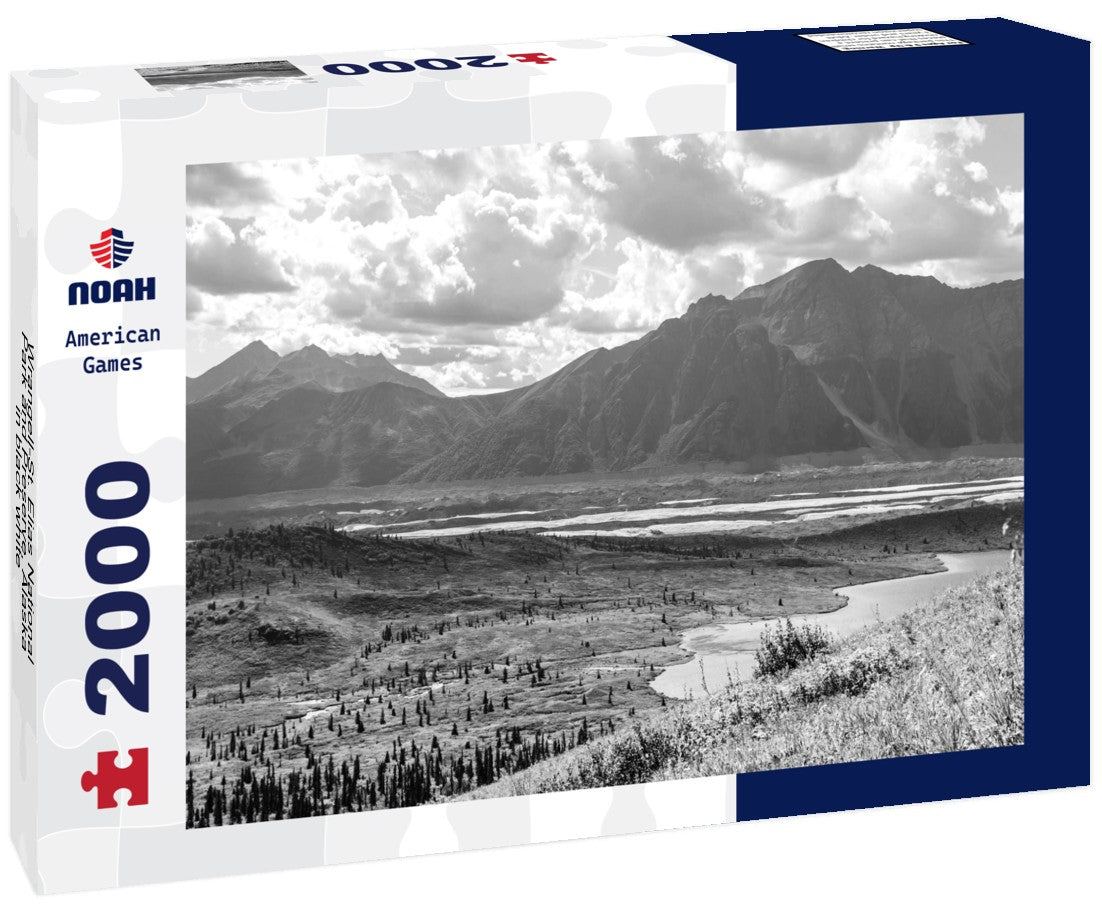 Wrangell-St. Elias National Park and Preserve, Alaska 2000pc PuzzleBlack and White