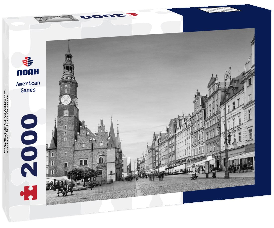 Sunset in the historic capital of Silesia, Poland 2000pc PuzzleBlack and White
