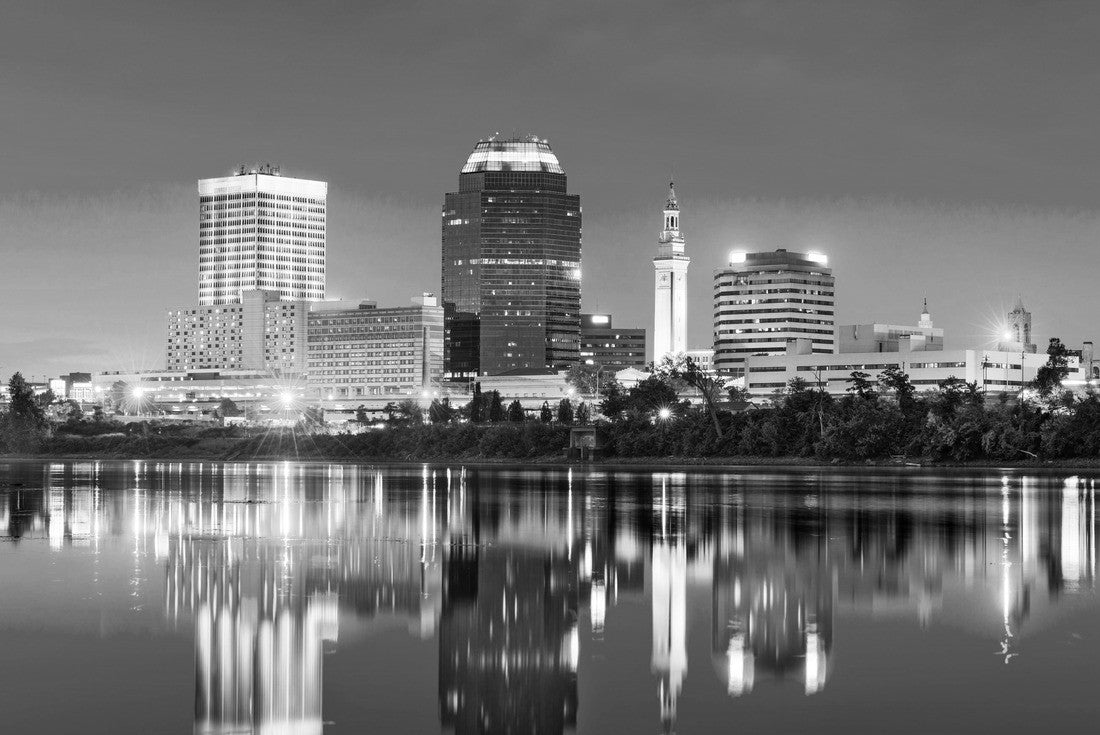 Springfield, Massachusetts, USA skyline 2000pc PuzzleBlack and White