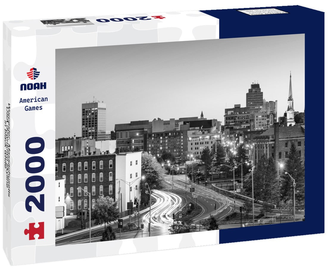 Worcester, Massachusetts, USA downtown skyline 2000pc PuzzleBlack and White