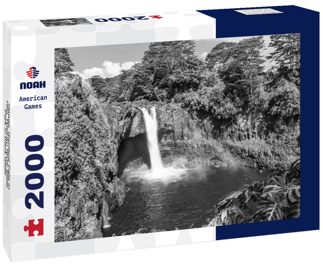 Hawaii, Rainbow Falls in Hilo. Wailuku River State Park 2000pc PuzzleBlack and White