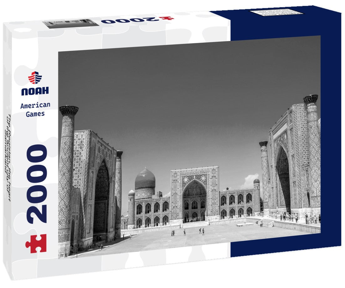 The Registan, the heart of the ancient city of Samarkand - Uzbekistan 2000pc PuzzleBlack and White