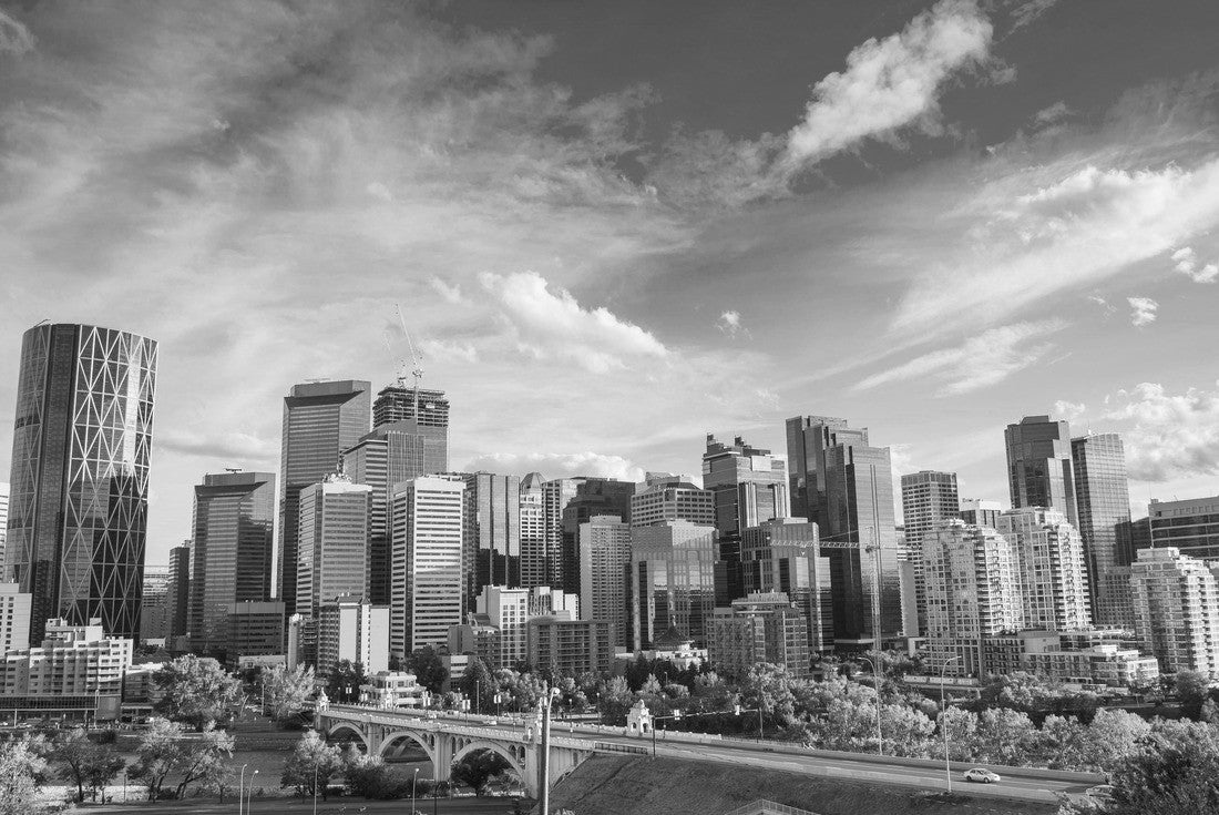 Noah Jigsaw Puzzle City skyline of Calgary, Alberta, Canada in black white 2000 pieces