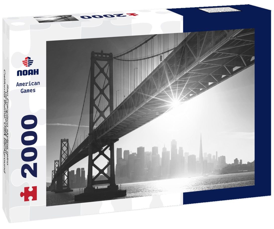 San Francisco skyline retro view. Americas Spirit - California theme. USA background 2000pc PuzzleBlack and White