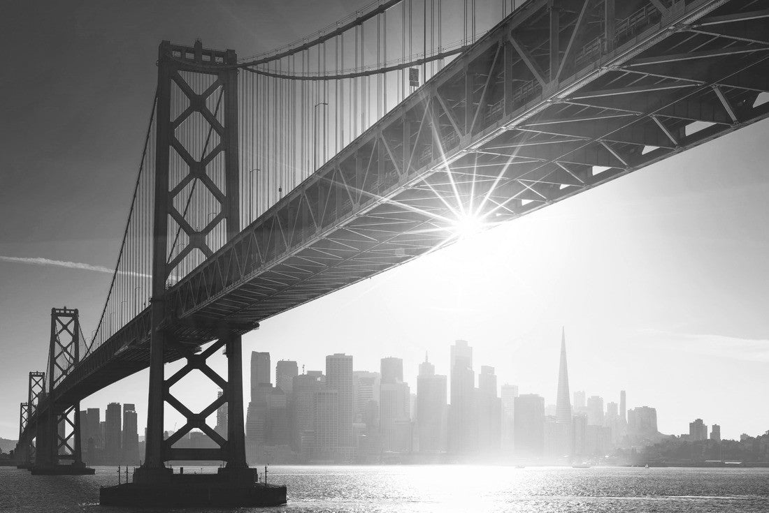 San Francisco skyline retro view. Americas Spirit - California theme. USA background 2000pc PuzzleBlack and White