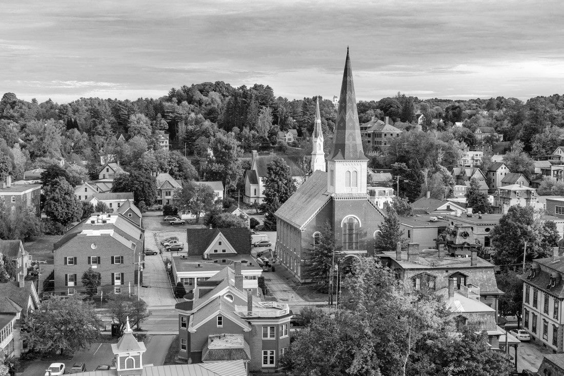 Montpelier, Vermont, USA town skyline 2000pc PuzzleBlack and White