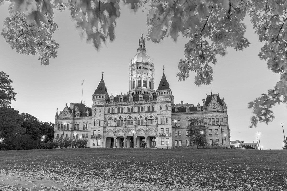 Connecticut State Capitol in Hartford, Connecticut, USA in the fall 2000pc PuzzleBlack and White