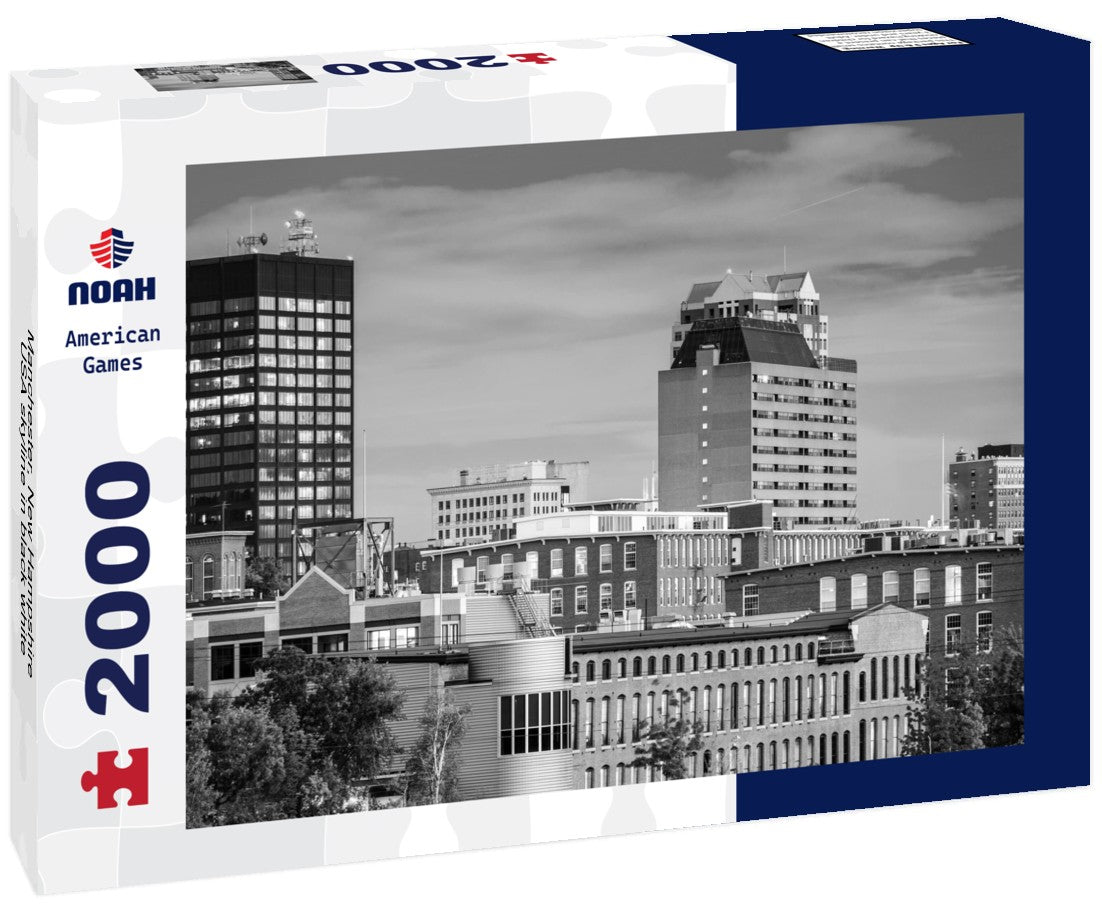 Manchester, New Hampshire, USA skyline 2000pc PuzzleBlack and White
