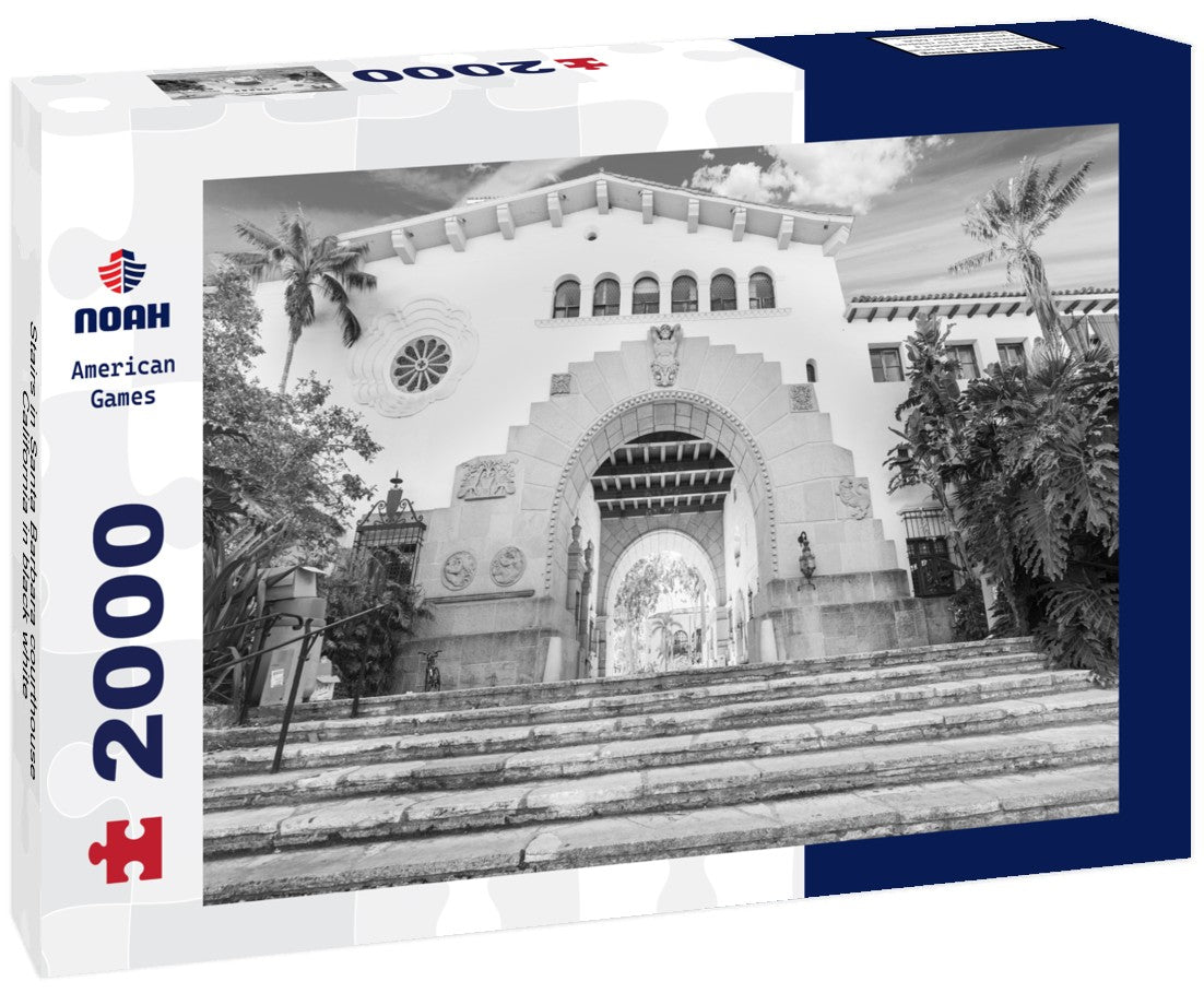 Stairs in Santa Barbara courthouse, California 2000pc PuzzleBlack and White