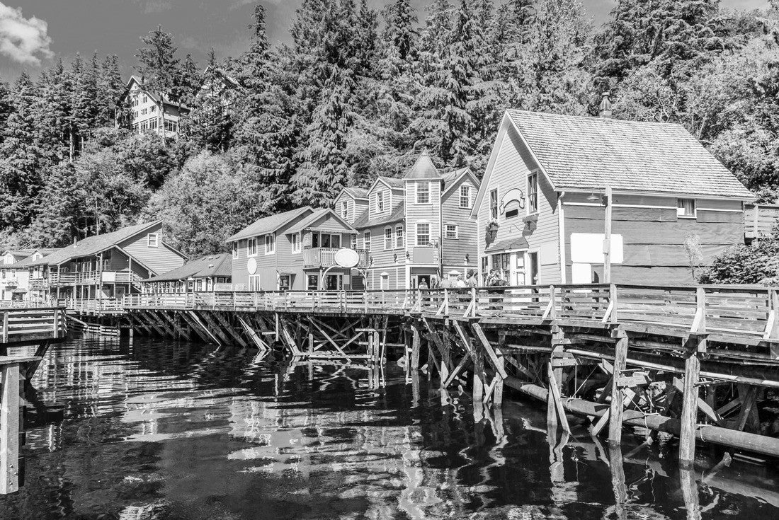 Ketchikan, Alaska. Creek Street, the historic walking tour 2000pc PuzzleBlack and White