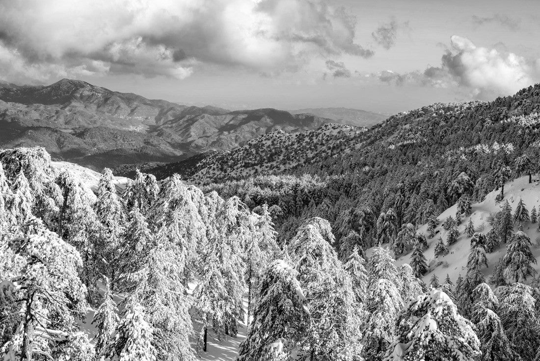 Troodos mountain range in winter. Cyprus 2000pc PuzzleBlack and White