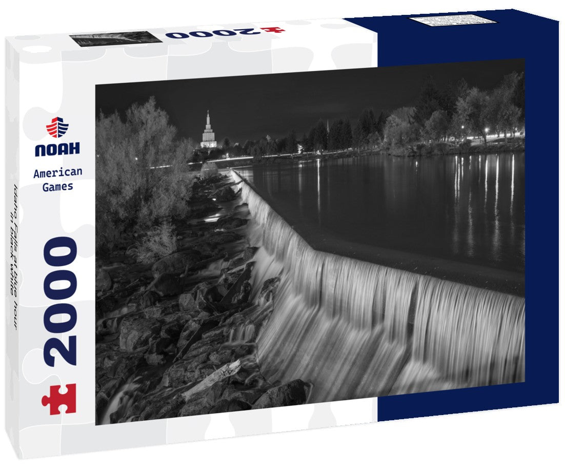 Idaho Falls at blue hour 2000pc PuzzleBlack and White