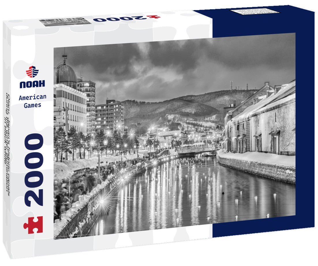 Otaru, Japan's historic canals during the winter illumination 2000pc PuzzleBlack and White