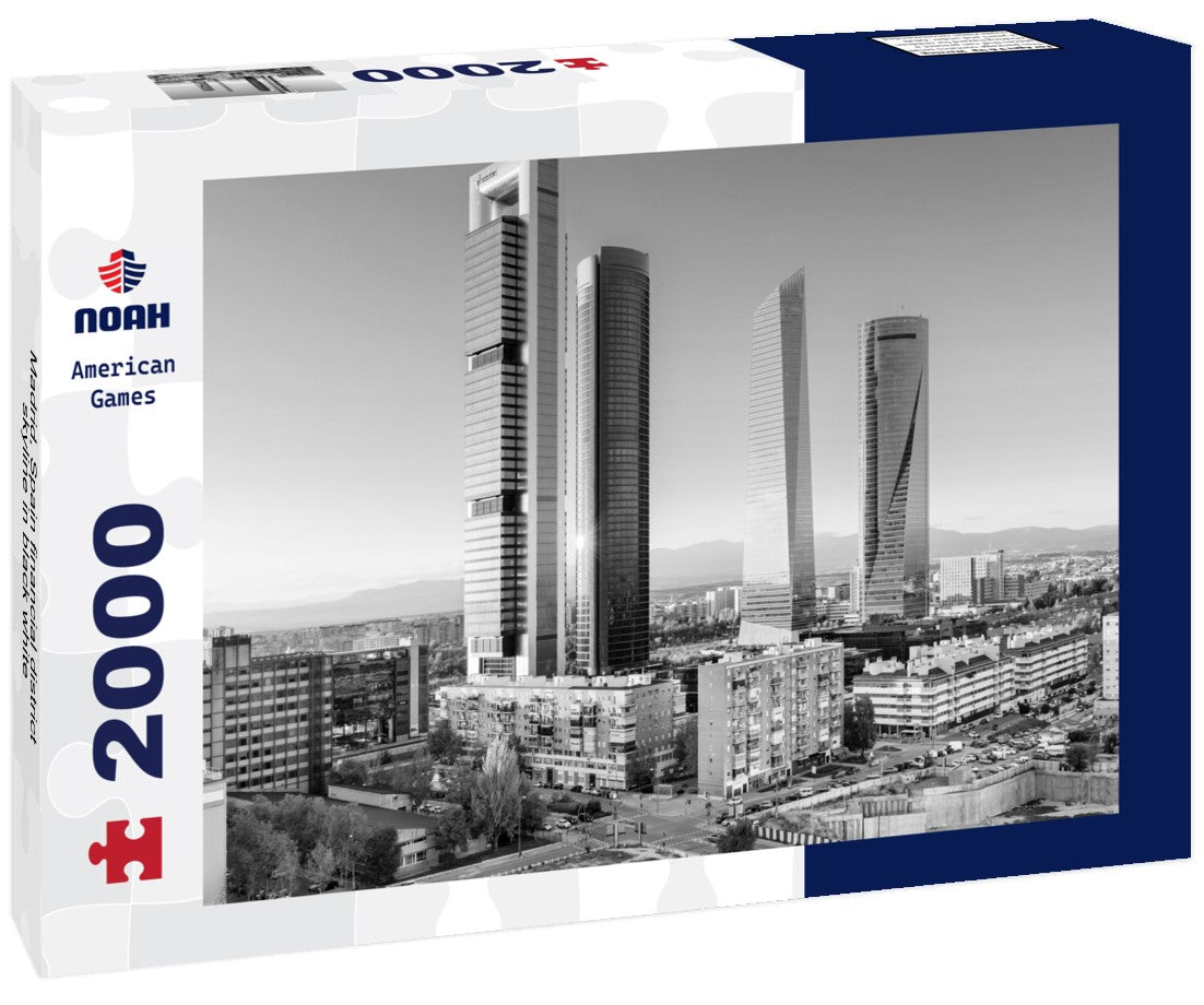 Madrid, Spain financial district skyline 2000pc PuzzleBlack and White