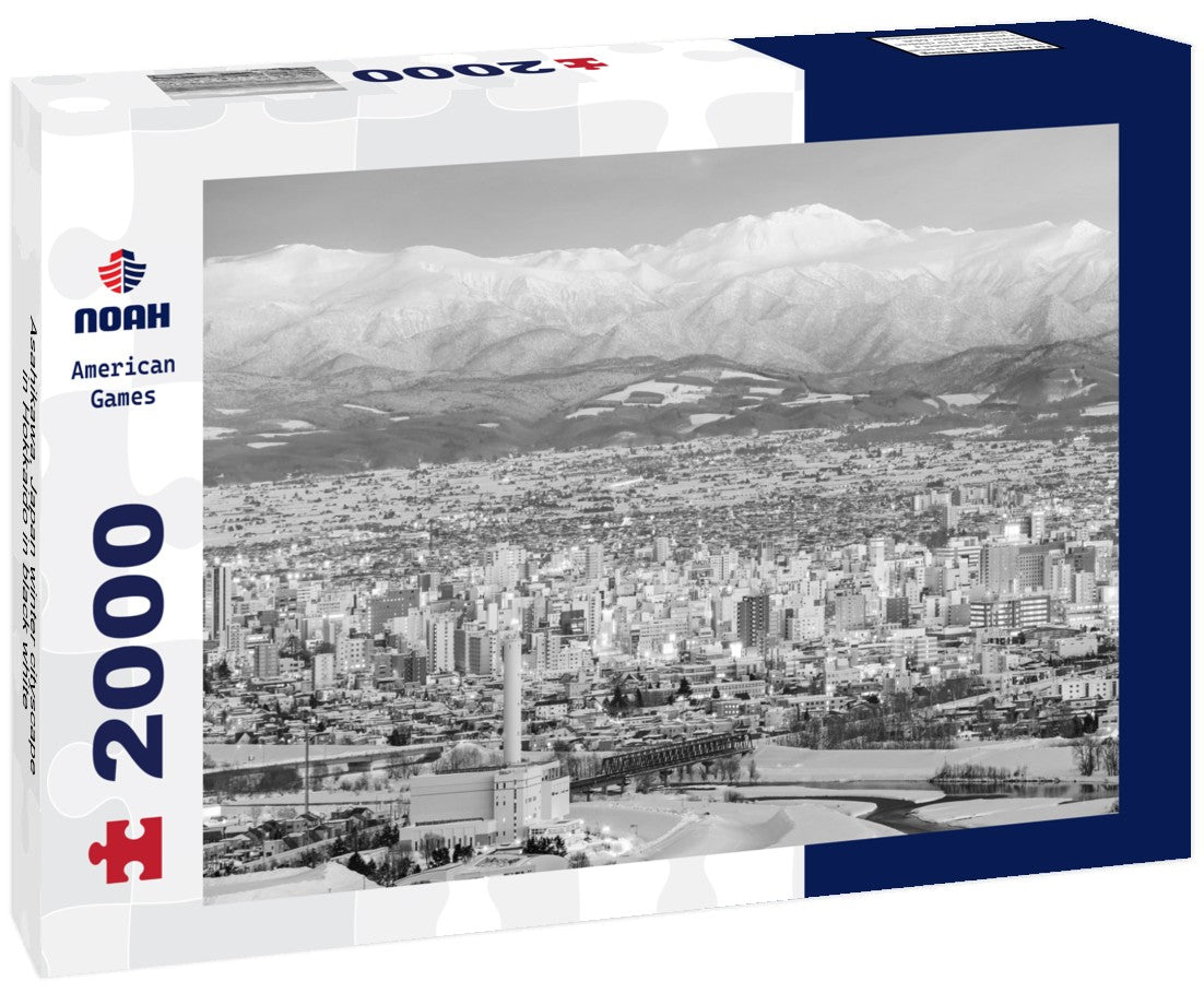 Asahikawa, Japan winter cityscape in Hokkaido 2000pc PuzzleBlack and White