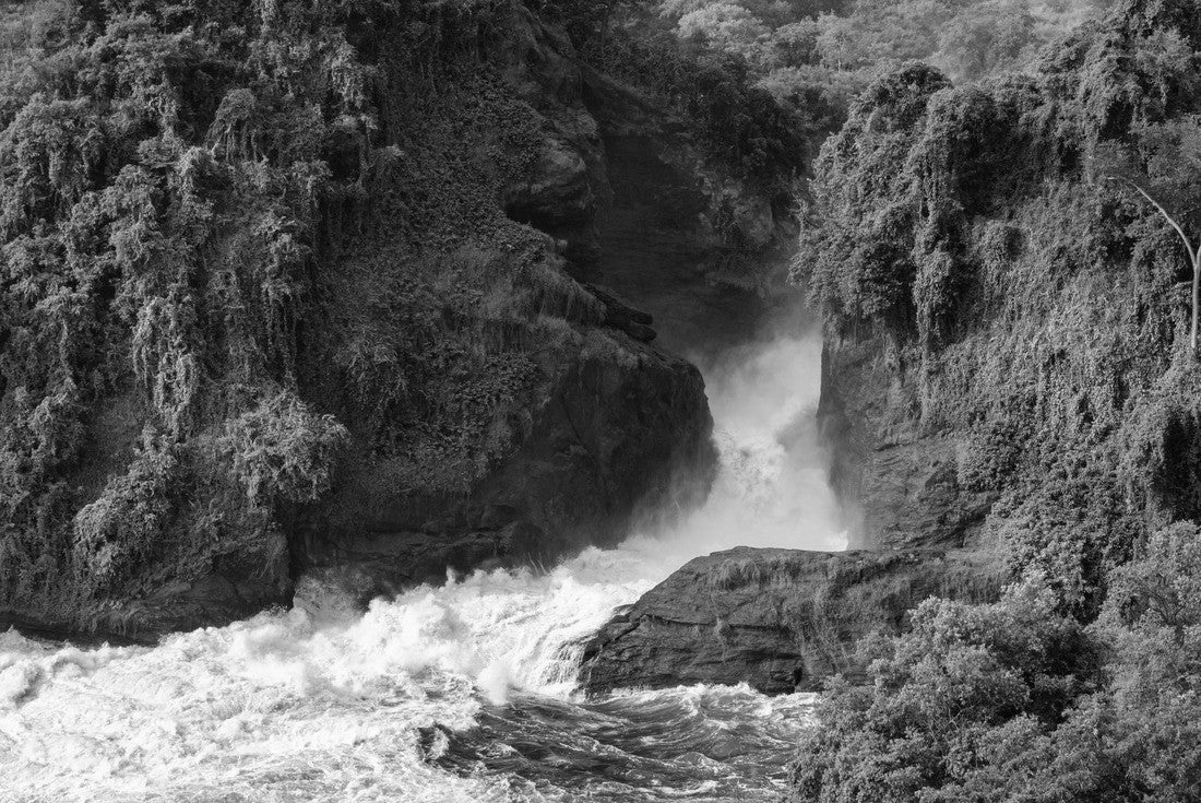 Noah Jigsaw Puzzle Detailed view of Murchison Falls water canyon in Nilo River, Uganda, bottom view in black white 2000 pieces