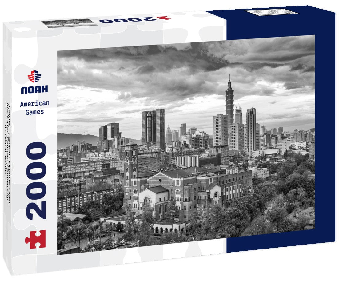 Taipei, Taiwan skyline over National Taiwan University 2000pc PuzzleBlack and White