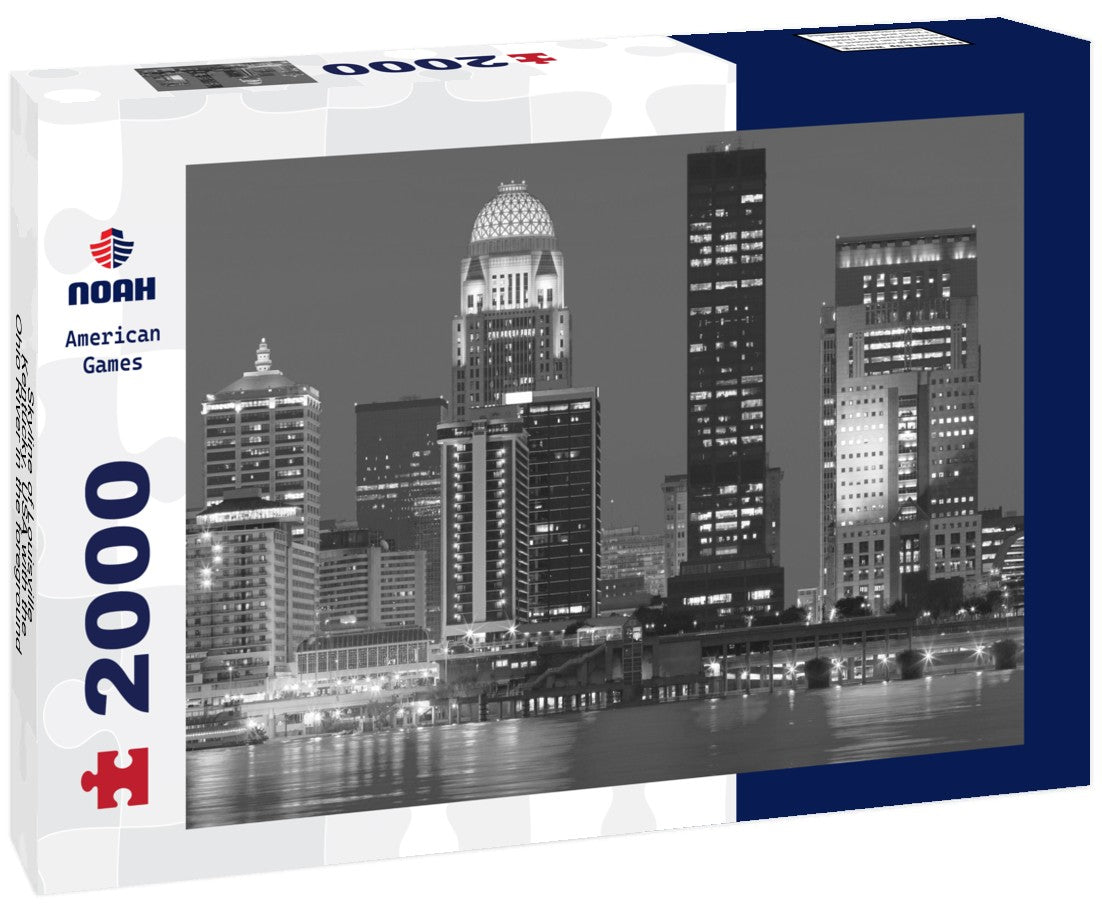 Skyline of Louisville, Kentucky, USA with the Ohio River in the foreground 2000pc PuzzleBlack and White