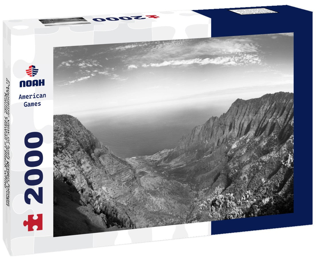 lush green foliage in Weimea Canyon and NaPali Coast, Kauai, Hawaii 2000pc PuzzleBlack and White