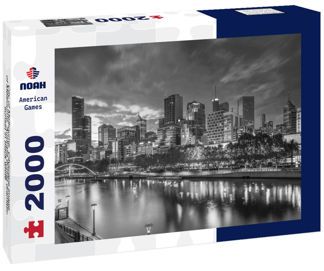 Melbourne, Australia Cityscape sunset 2000pc PuzzleBlack and White