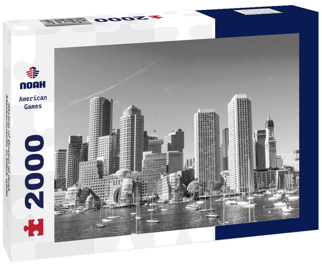 Skyline of Boston at dusk, Massachusetts 2000pc PuzzleBlack and White