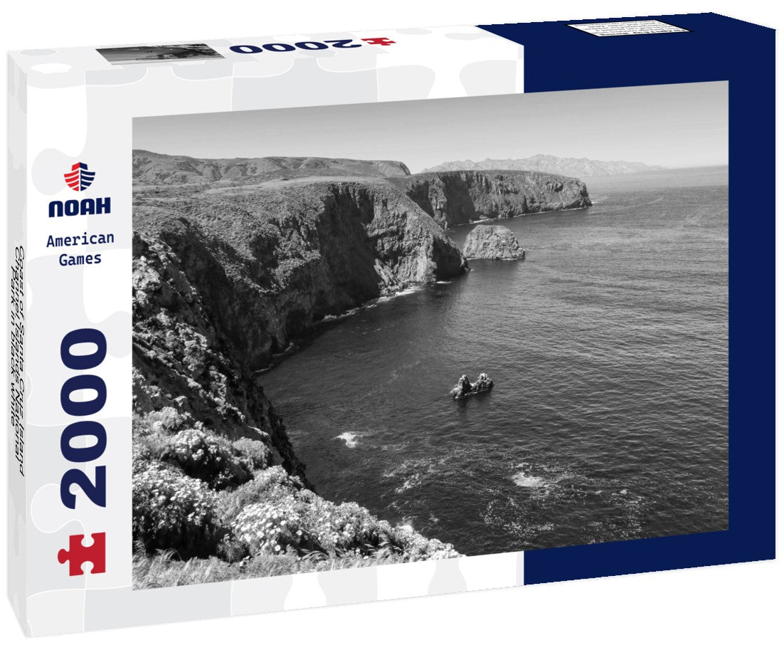 Coast of Santa Cruz Island, Channel Islands National Park 2000pc PuzzleBlack and White
