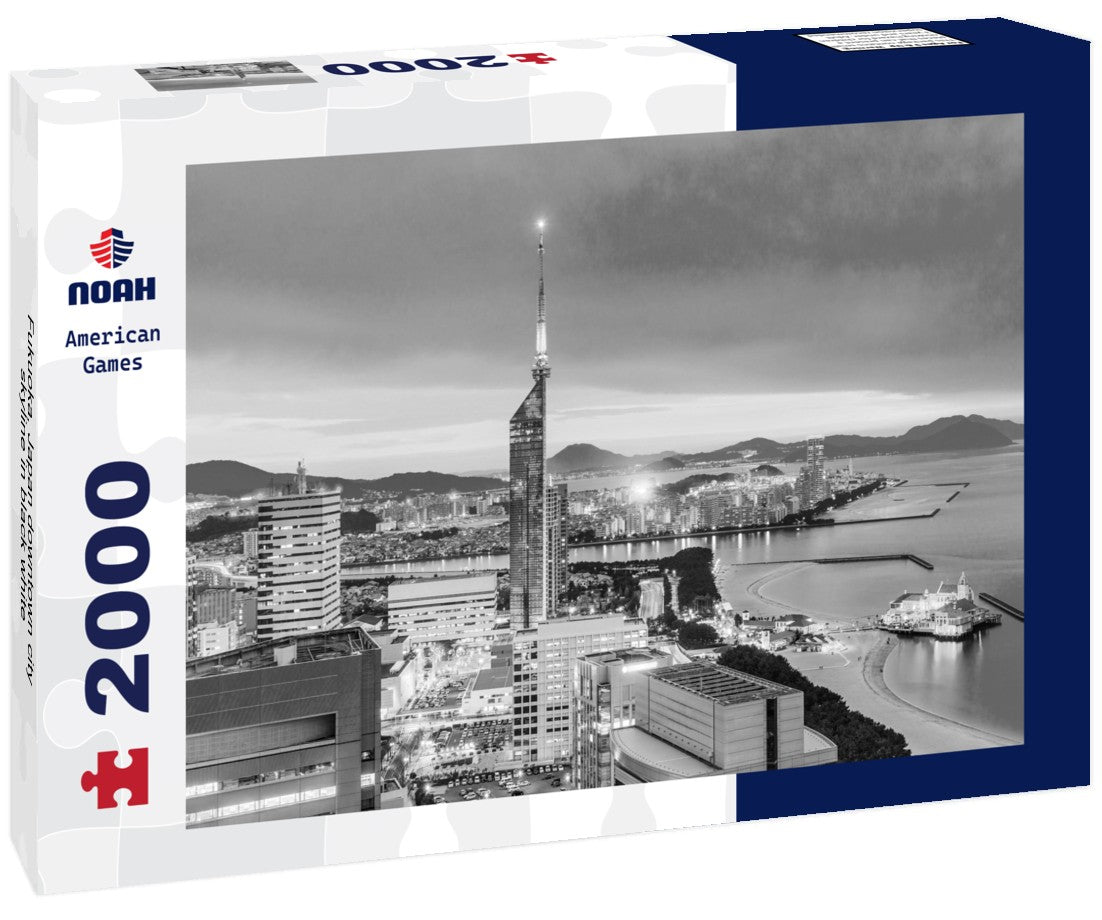 Fukuoka, Japan downtown city skyline 2000pc PuzzleBlack and White