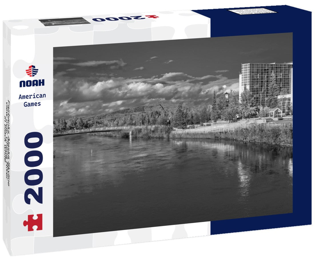 Fairbanks Alaska Skyline view over Chena River 2000pc PuzzleBlack and White