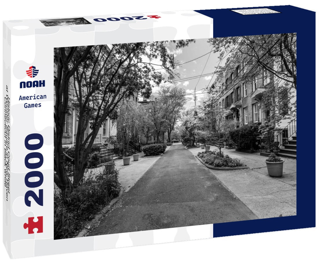 Historic District Court Street at Wooster Square in New Haven, Connecticut 2000pc PuzzleBlack and White