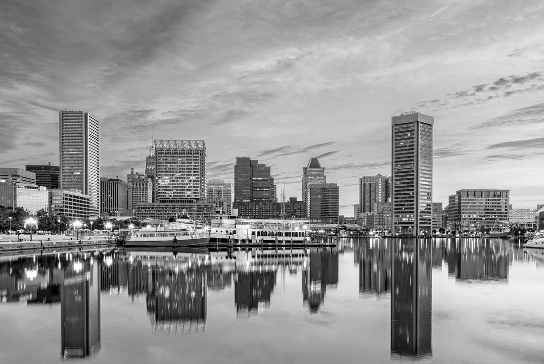 Baltimore, Maryland, USA Skyline am Inner Harbour 2000pc PuzzleBlack and White
