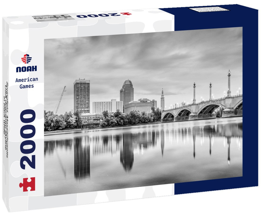 Springfield, Massachusetts, USA downtown skyline 2000pc PuzzleBlack and White