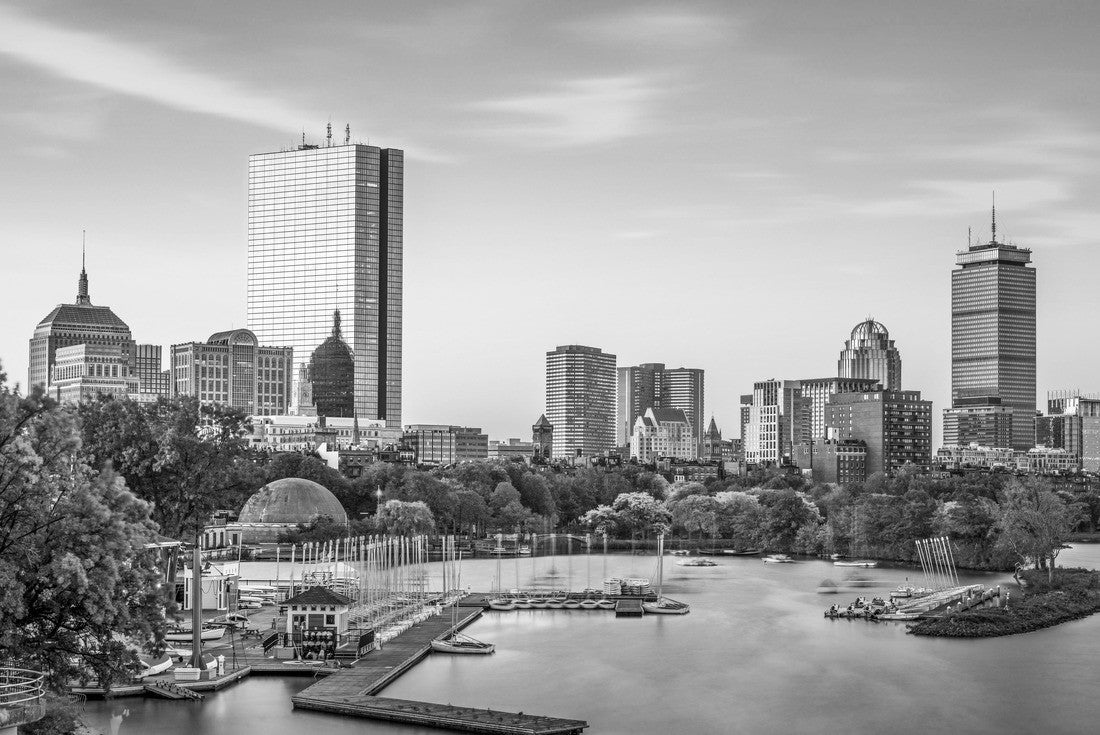 Noah Jigsaw Puzzle Boston, Massachusetts, USA skyline at dawn in black white 2000 pieces