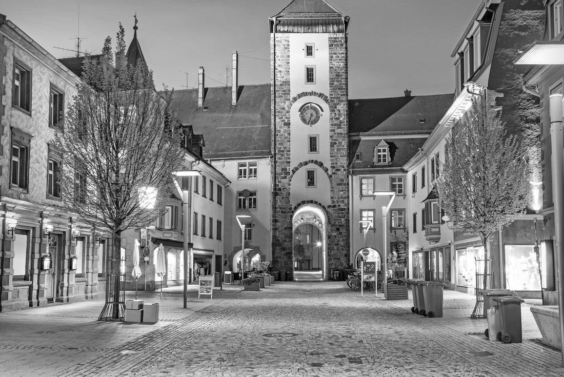 Upper Gate or Obertor in the evening in Villingen-Schwenningen, Baden-Württemberg, Germany 2000pc PuzzleBlack and White