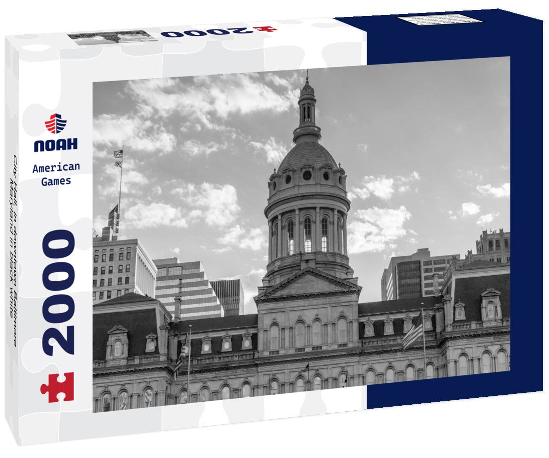 City Hall, in downtown Baltimore, Maryland 2000pc PuzzleBlack and White