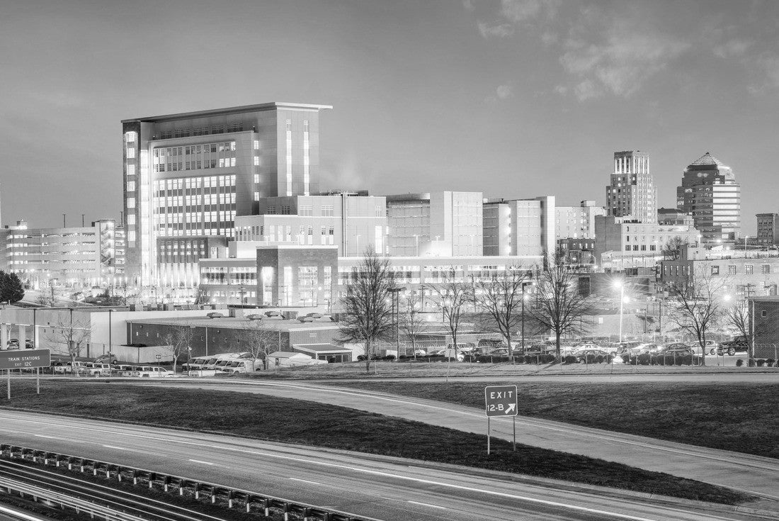 Durham, North Carolina, USA downtown city skyline 2000pc PuzzleBlack and White