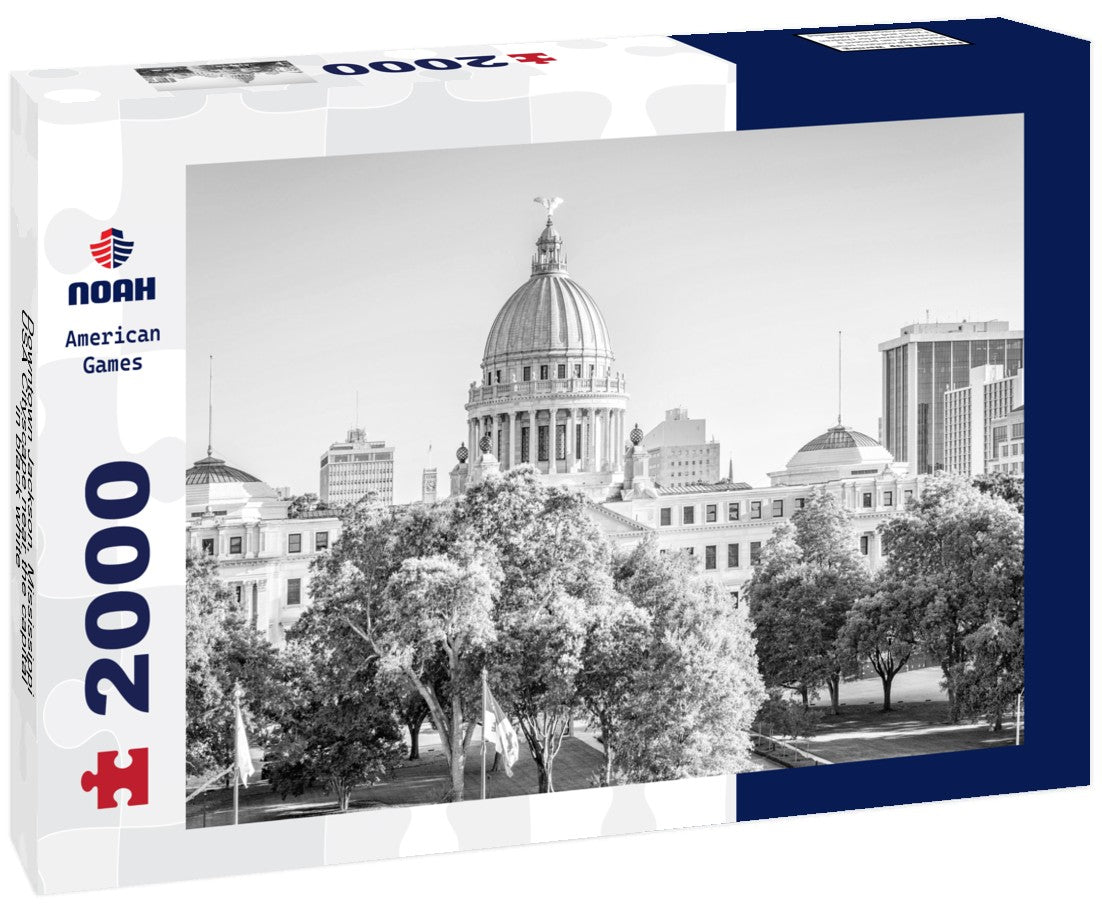 Downtown Jackson, Mississippi, USA Cityscape near the capital 2000pc PuzzleBlack and White