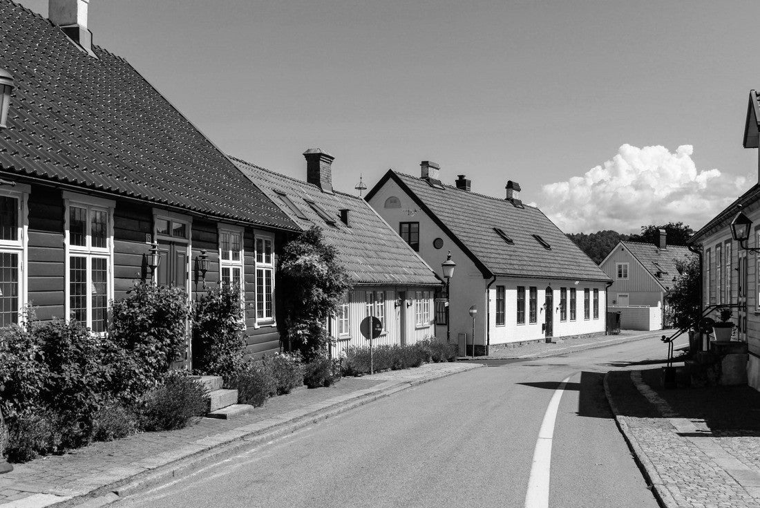 Small town street (Båstad, Sweden) 2000pc PuzzleBlack and White