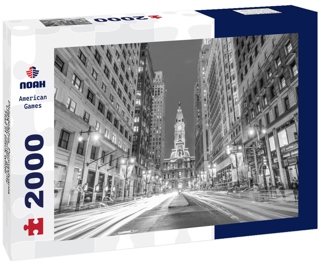 Philadelphia, Pennsylvania, USA city center at City Hall 2000pc PuzzleBlack and White