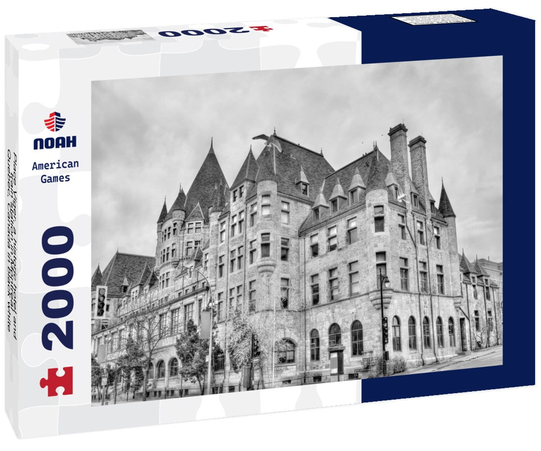 Place Viger, a historic hotel and train station in Montreal - Quebec, Canada 2000pc PuzzleBlack and White
