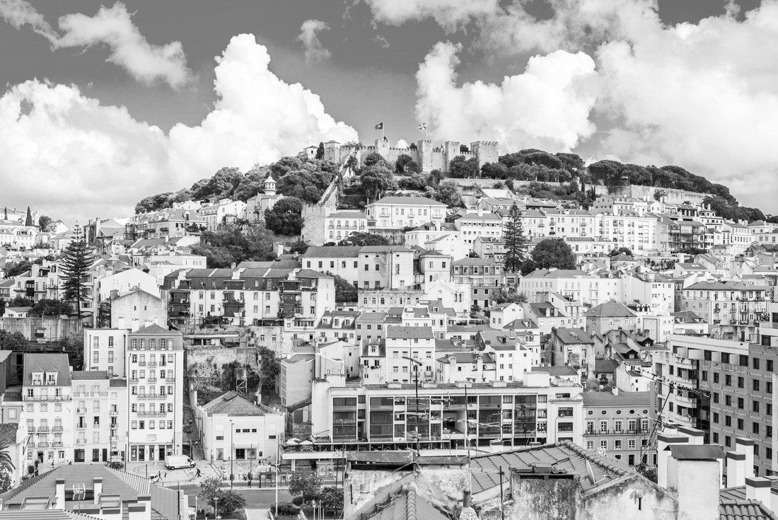 Lisbon, Portugal skyline at Sao Jorge Castle 2000pc PuzzleBlack and White