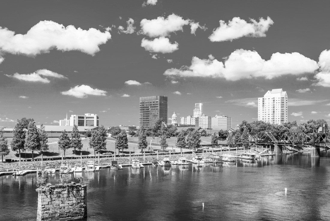 Augusta, Georgia, USA downtown city skyline 2000pc PuzzleBlack and White