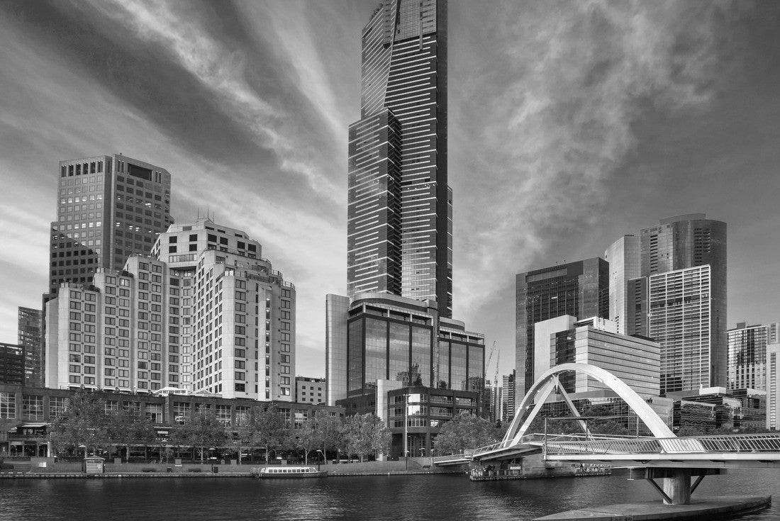 Melbourne, Australia Cityscape summer sunrise 2000pc PuzzleBlack and White