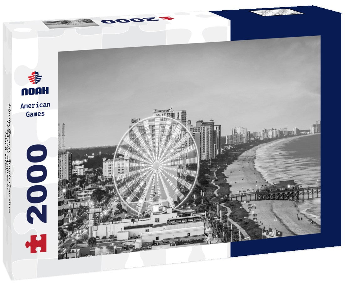 Myrtle Beach, South Carolina, USA city skyline 2000pc PuzzleBlack and White