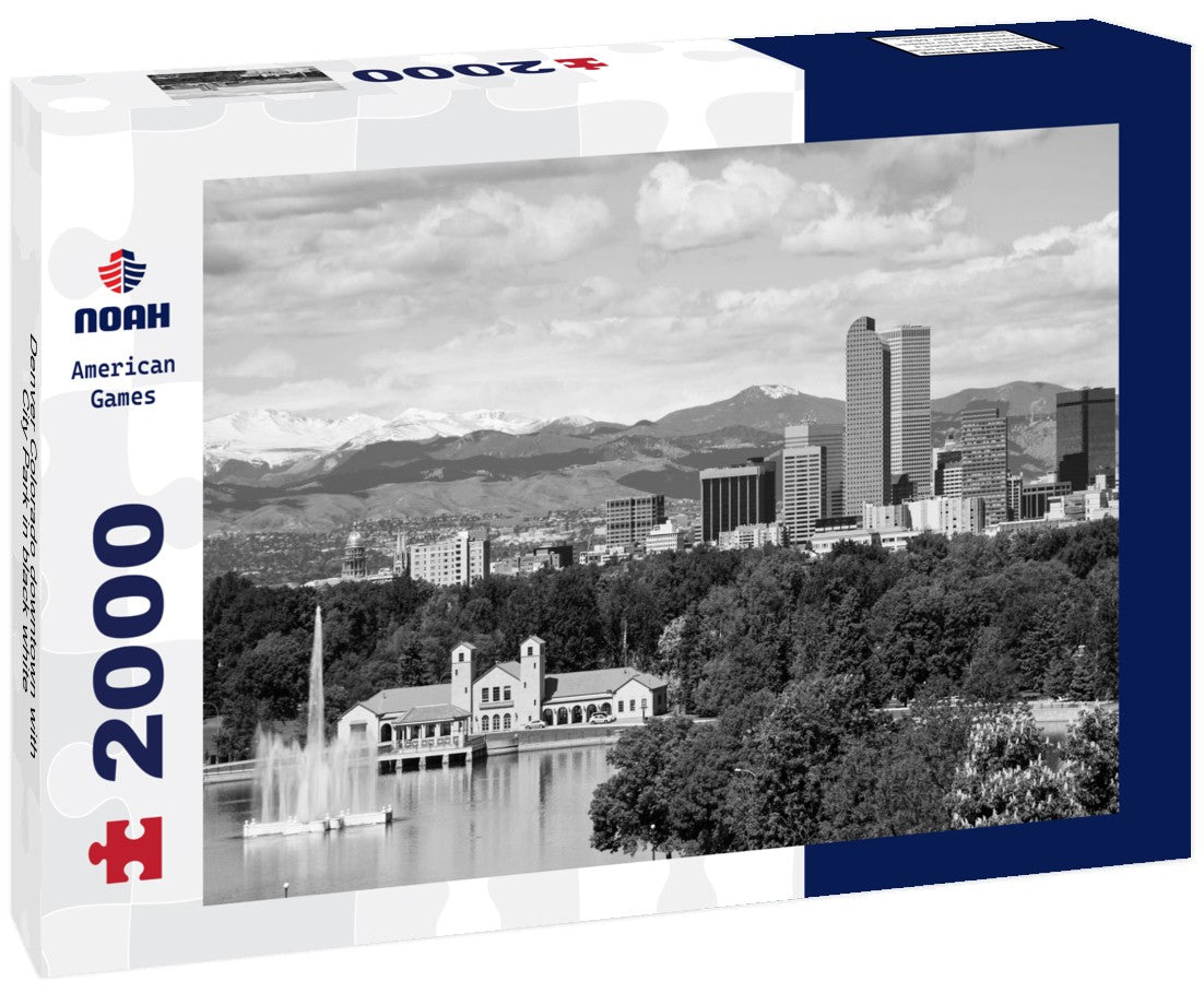 Denver Colorado downtown with City Park 2000pc PuzzleBlack and White