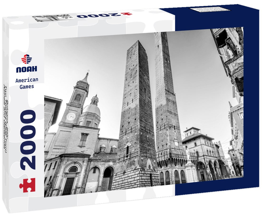 Bologna, Italy - Two Towers (Due Torri), Asinelli and Garisenda, symbols of medieval Bologna 2000pc PuzzleBlack and White