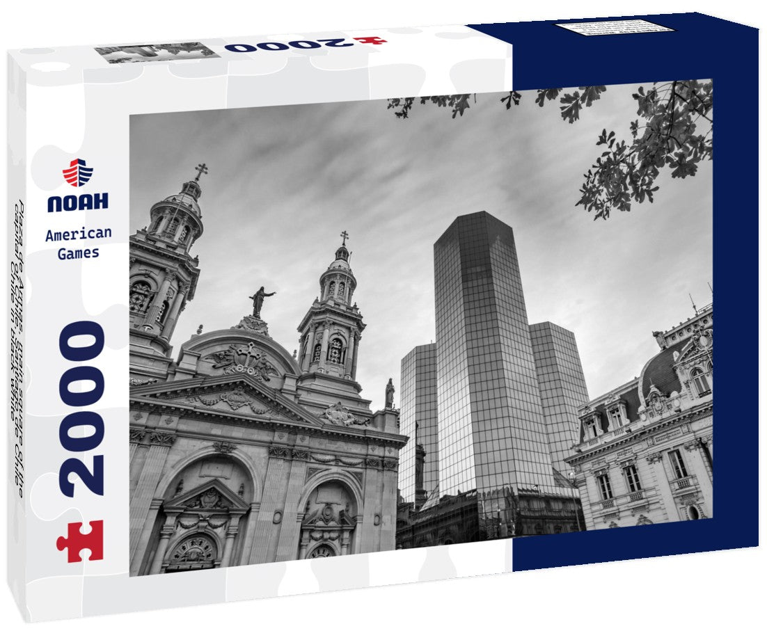 Plaza de Armas, main square of the capital of Chile, Santiago de Chile, Chile 2000pc PuzzleBlack and White