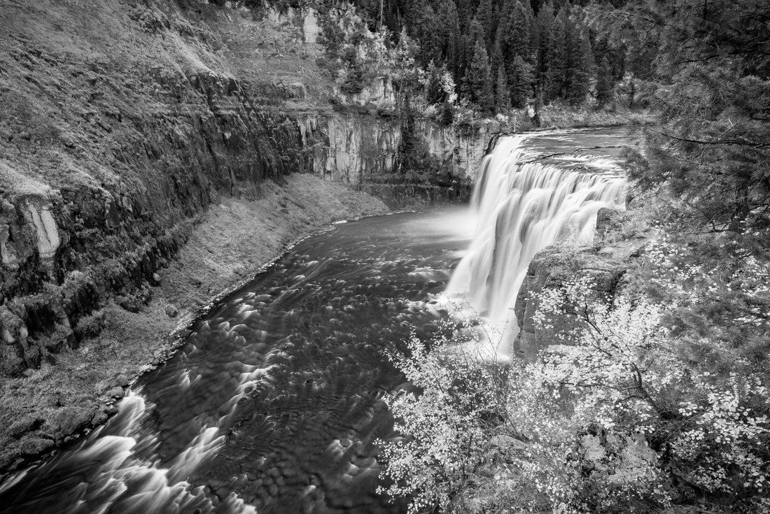 Autumn at the Upper Mesa Falls Idaho 2000pc PuzzleBlack and White