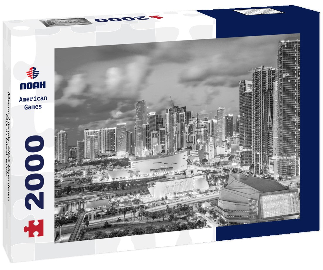 Miami, Florida, USA Downtown City 2000pc PuzzleBlack and White
