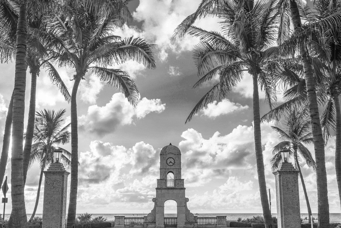 Noah Jigsaw Puzzle Palm Beach, Florida, USA Clock Tower on Worth Ave in black white 2000 pieces